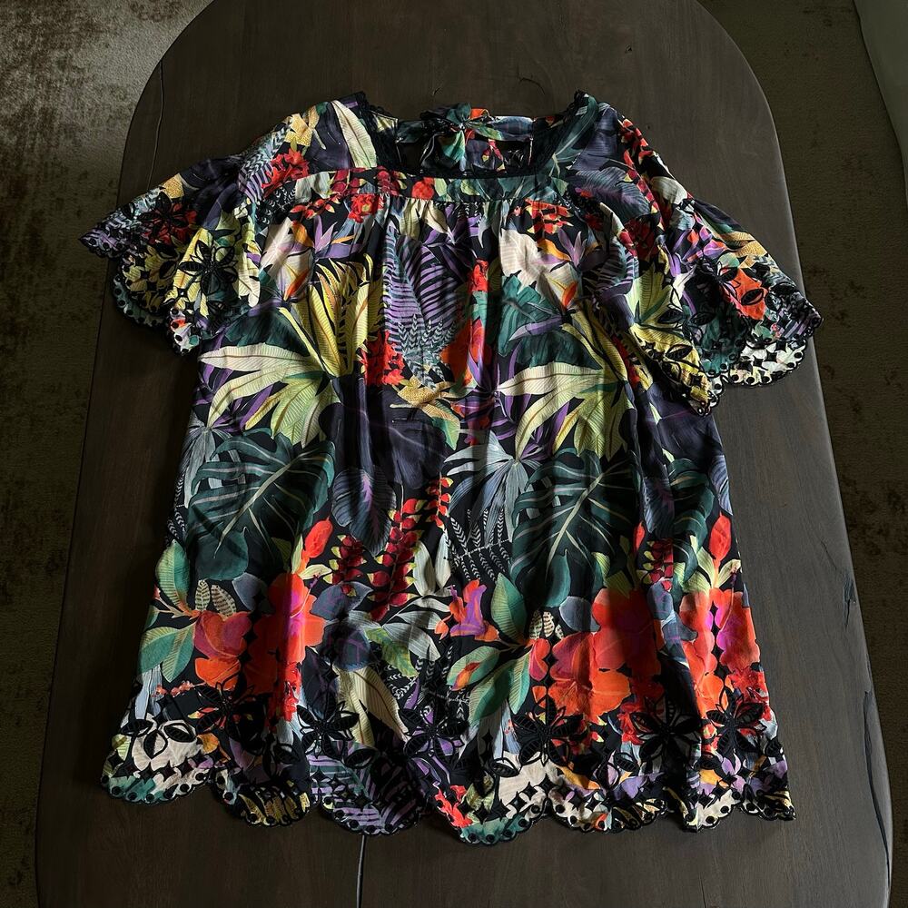 Johnny Was Shari Silk Dress Size Large